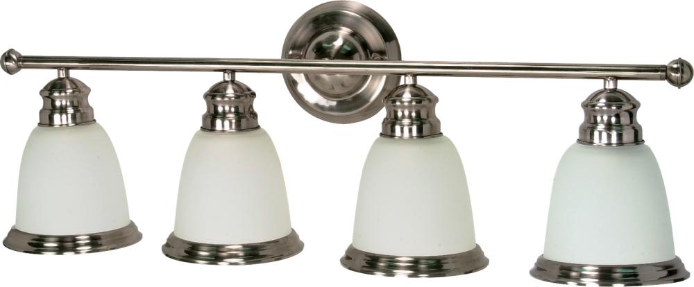 Palladium - 4 Light - 31&#34; - Vanity - with Satin Frosted Glass Shades