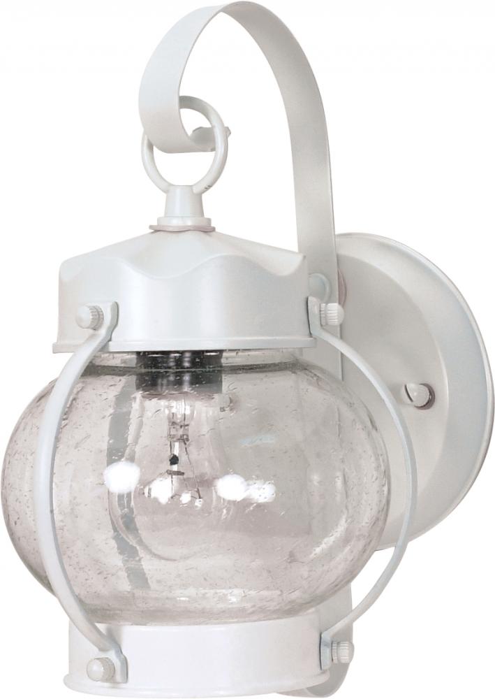 1 Light 11&#34; - Onion Lantern with Clear Seeded Glass - White Finish