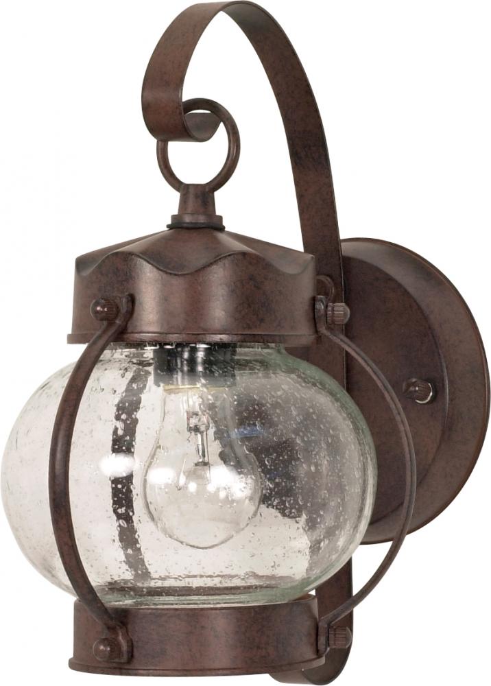 1 Light 11&#34; - Onion Lantern with Clear Seeded Glass - Old Bronze Finish