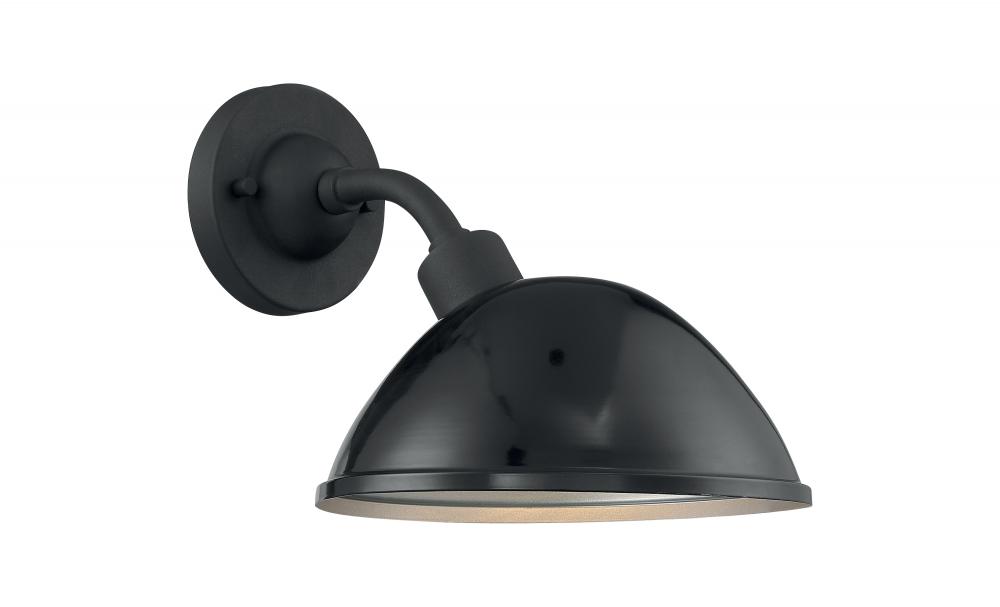 South Street - 1 Light Sconce with- Black and Silver & Black Accents Finish
