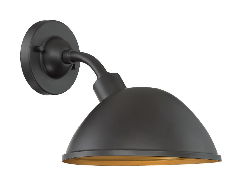 South Street - 1 Light Sconce with- Dark Bronze and Gold Finish