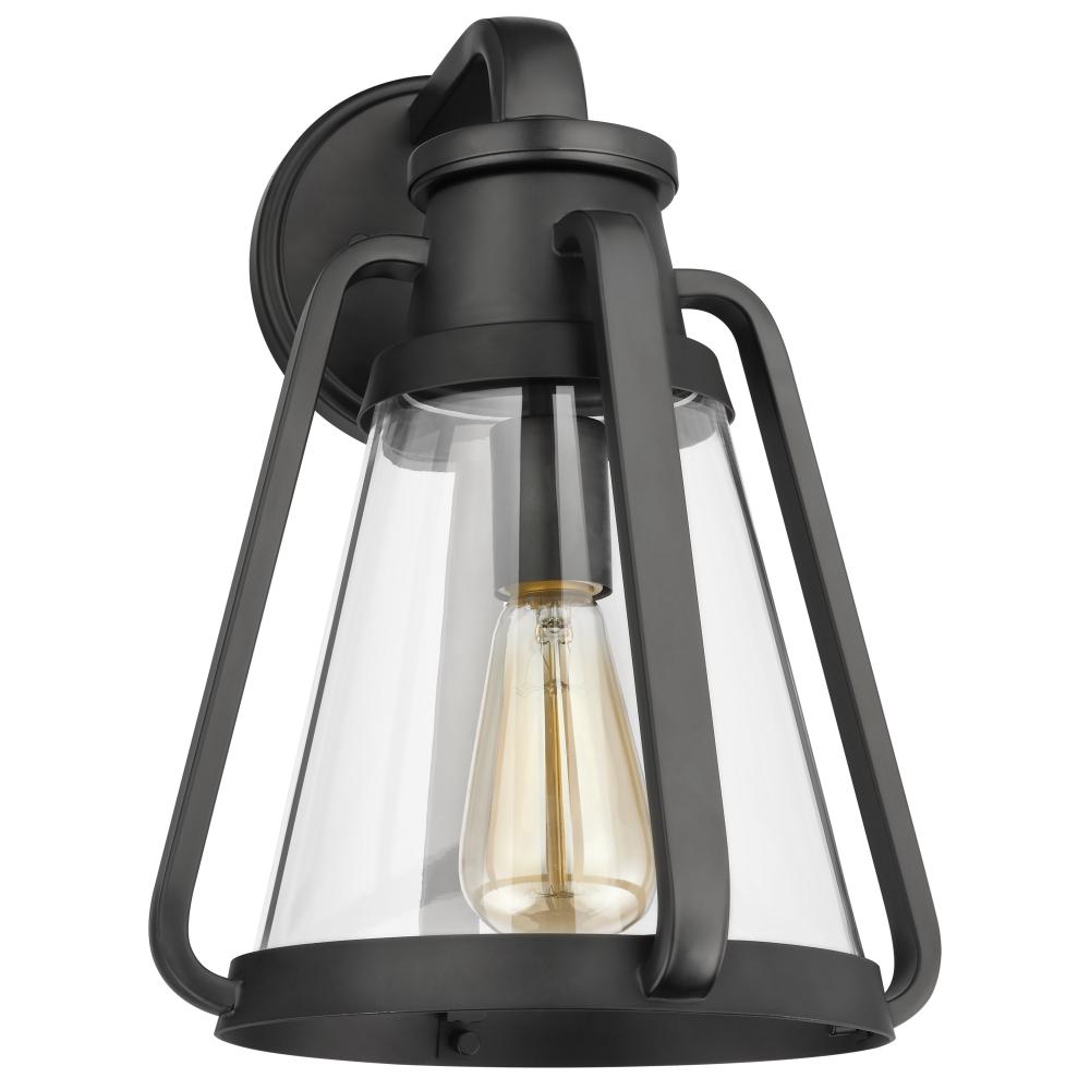 Everett; 1 Light; Large Wall Sconce; Matte Black with Clear Glass