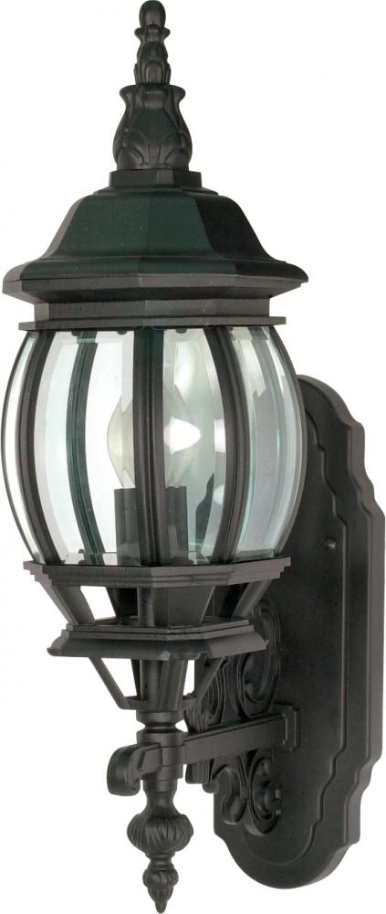 Central Park - 1 Light 20&#34; Wall Lantern with Clear Beveled Glass - Textured Black Finish