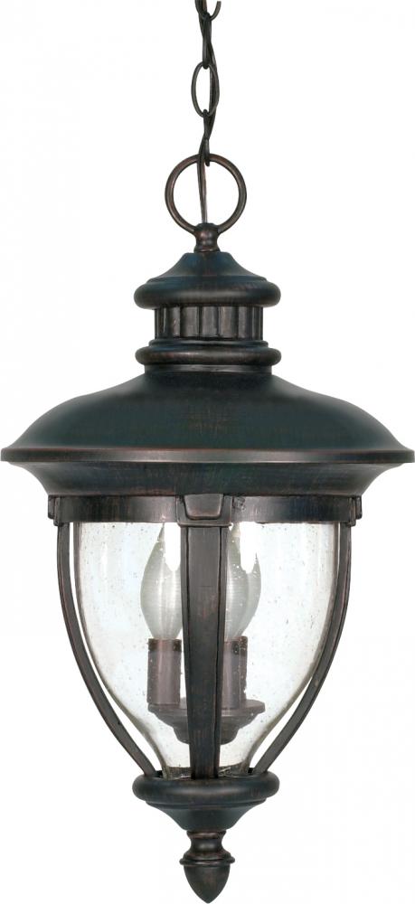 Galeon - 3 Light - 20&#34; - Hanging Lantern - w/ Clear Seed Glass