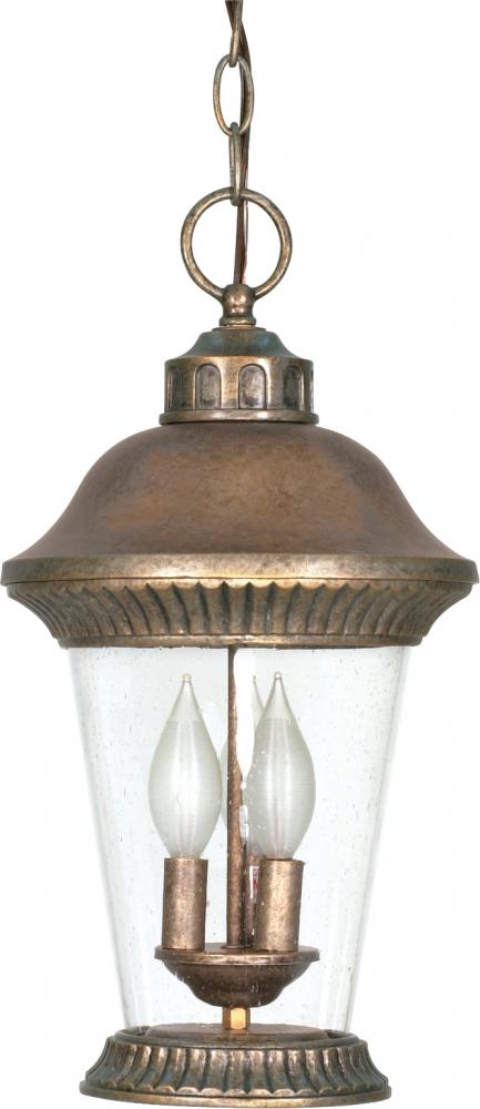 Clarion - 3 Light - 17&#34; - Hanging Lantern - w/ Clear Seed Glass