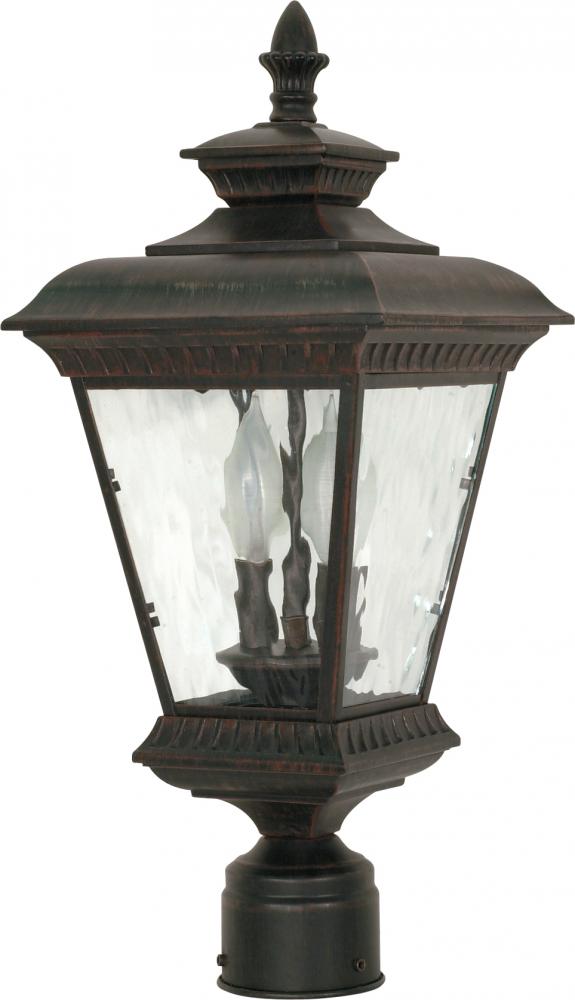 Charter - 2 Light - 20&#34; - Post Lantern - w/ Clear Water Glass