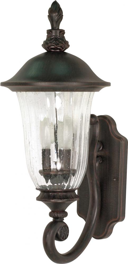 Parisian - 2 Light - 22&#34; - Wall Lantern - Arm Up with Fluted Seed Glass