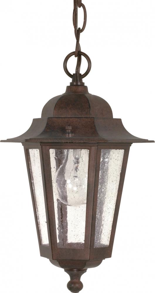 Cornerstone - 1 Light 13&#34; Hanging Lantern with Clear Seeded Glass - Old Bronze Finish