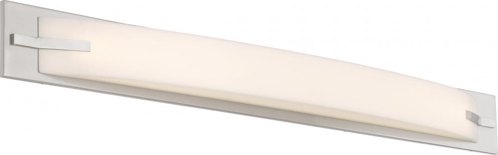 Bow - 43&#39;&#39; LED Vanity with White Acrylic Diffuser - Brushed Nickel Finish