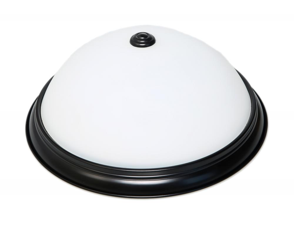 13&#34; LED Flush Dome Fixture; Mahogany Bronze Finish with Frosted Glass