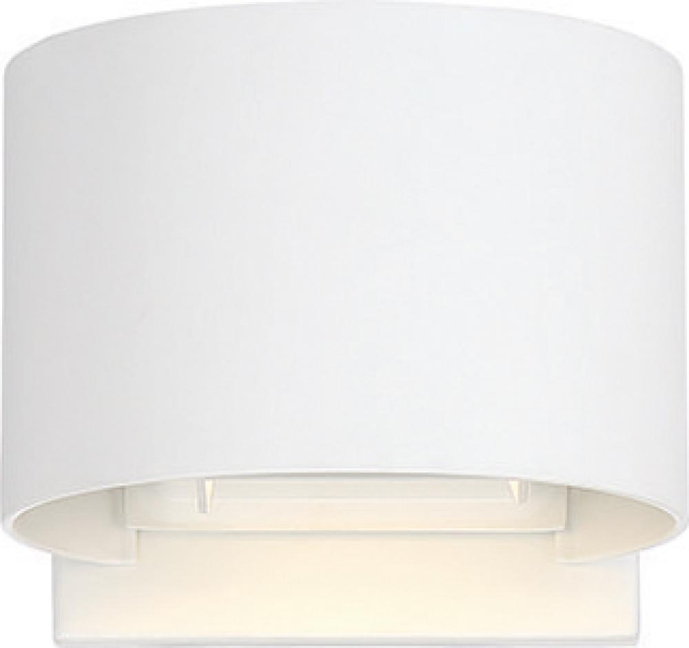 LED Rectangular Bulk Head Fixture; White Finish with White Glass