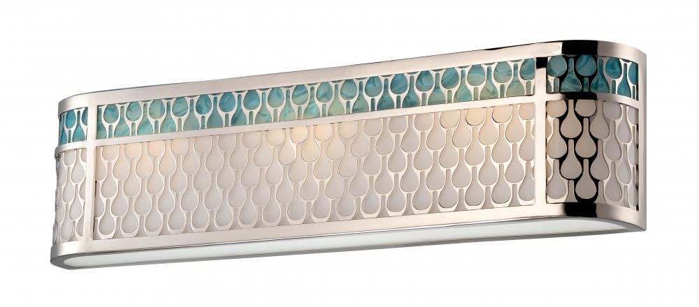 Raindrop - LED Wall Sconce w/ Removable Aquamarine Insert - Polished Nickel
