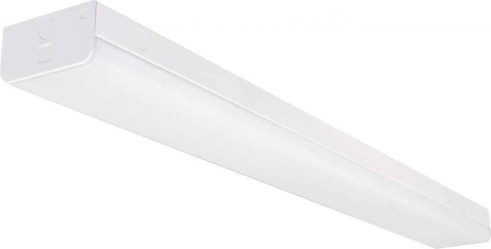 LED 4 ft.- Wide Strip Light - 40W - 5000K - White Finish - with Knockout and Emergency Battery