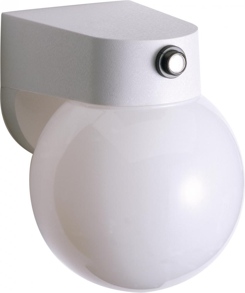 1 Light - 8&#34; - Porch, Wall - With Lexan Globe & Photoelectric Sensor