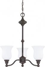 Nuvo 60/2426 - Glenwood ES; 3 Light; Chandelier with Satin White Glass; Lamp Included