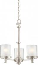 Nuvo 60/4647 - Decker - 3 Light Chandelier with Clear & Frosted Glass - Brushed Nickel Finish