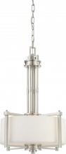 Nuvo 60/4706 - 3-Light Pendant Light in Brushed Nickel Finish with White Satin Glass