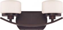 Nuvo 60/5122 - 2-Light Wall Mounted Vanity Light in Russet Bronze Finish with Etched Opal Glass