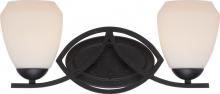 Nuvo 60/5462 - 2-Light Vanity Light Fixture in Textured Black Finish with Etched Opal Glass
