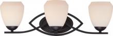 Nuvo 60/5463 - 3-Light Vanity Light Fixture in Textured Black Finish with Etched Opal Glass