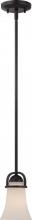 Nuvo 60/5588 - 1-Light Mini Pendant Light Fixture in Sudbury Bronze Finish with Satin White Glass