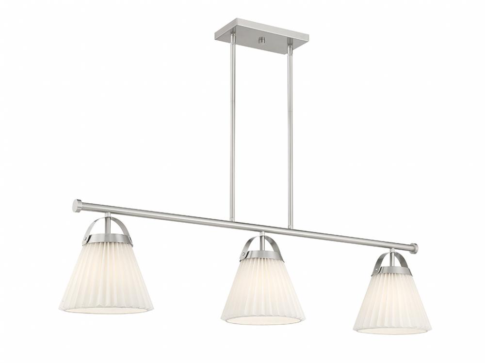 3-Light Linear Chandelier in Brushed Nickel