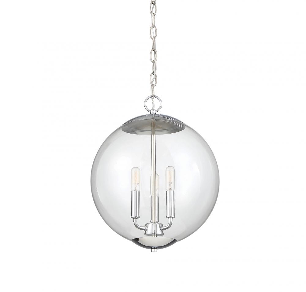 3-Light Pendant in Chrome