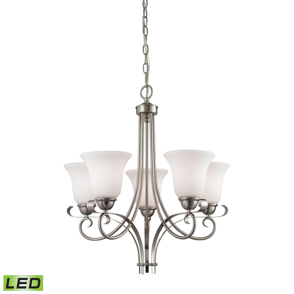 Thomas - Brighton 22&#39;&#39; Wide 5-Light Chandelier - Brushed Nickel