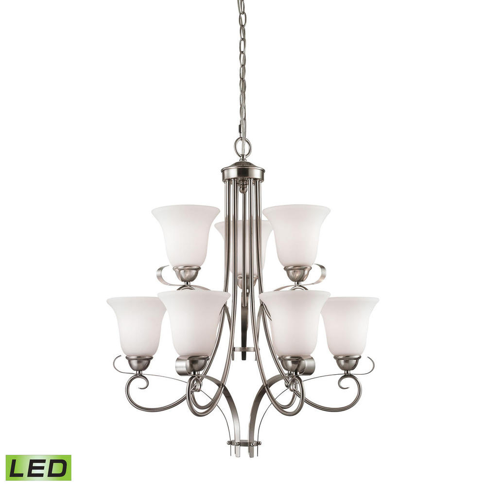 Thomas - Brighton 25&#39;&#39; Wide 9-Light Chandelier - Brushed Nickel