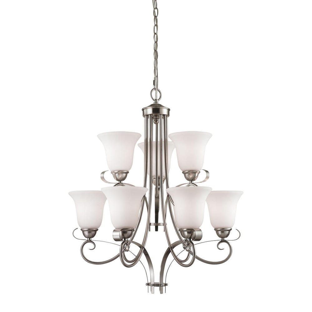 Thomas - Brighton 25&#39;&#39; Wide 9-Light Chandelier - Brushed Nickel