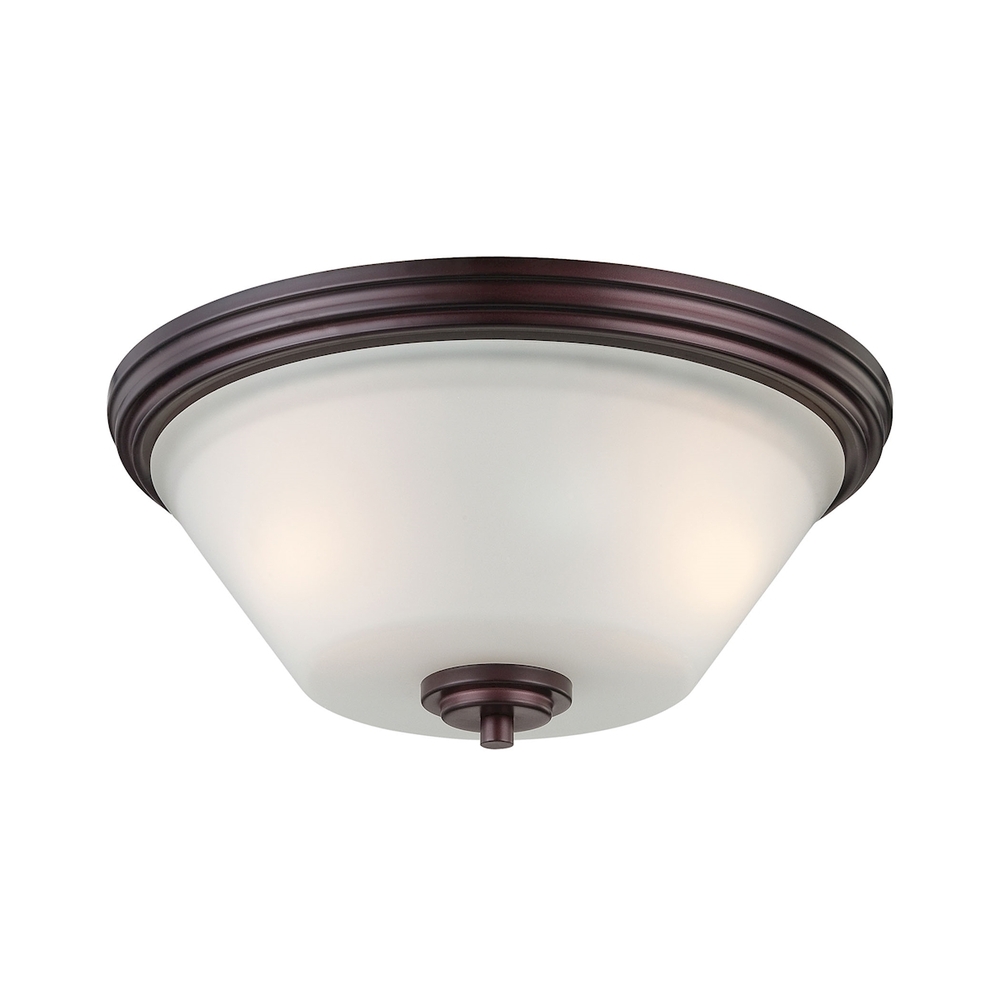 Thomas - Pittman 14&#39;&#39; Wide 2-Light Flush Mount - Sienna Bronze