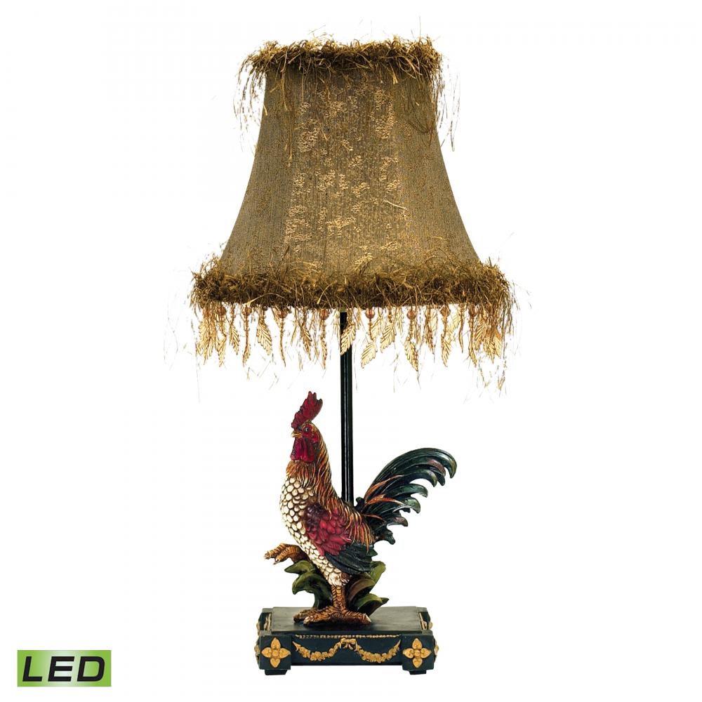 Petite Rooster 19&#39;&#39; High 1-Light Table Lamp - Multicolor - Includes LED Bulb