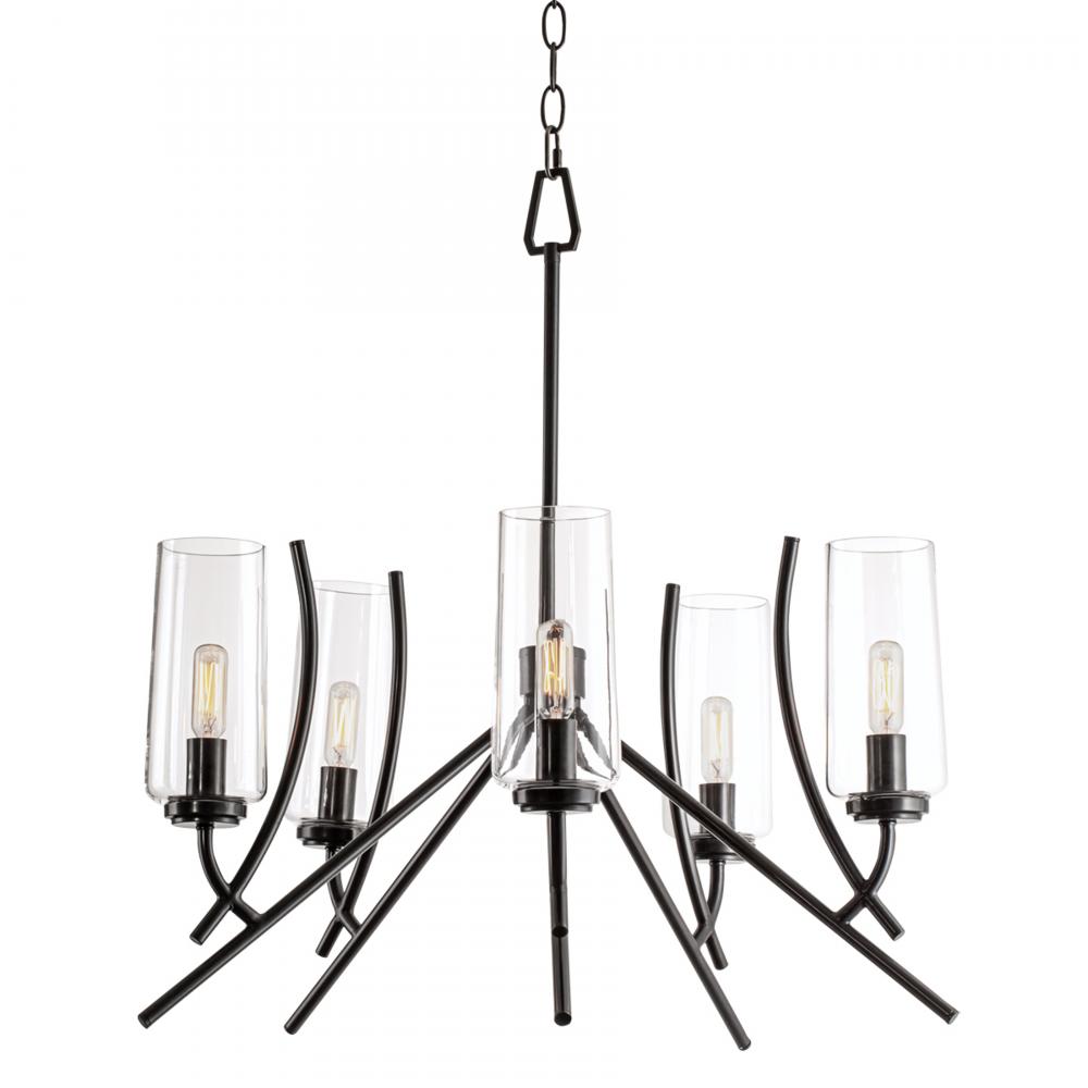 Tulip 23.25&#39;&#39; Wide 5-Light Chandelier - Acid Dipped Black