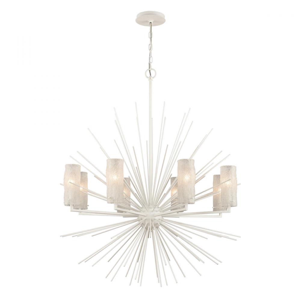 Sea Urchin 34&#39;&#39; Wide 8-Light Chandelier - White Coral