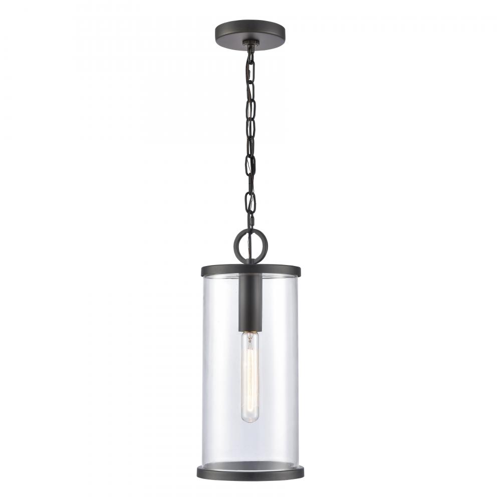 Hopkins 7.25&#39;&#39; Wide 1-Light Outdoor Hanging Light - Charcoal Black