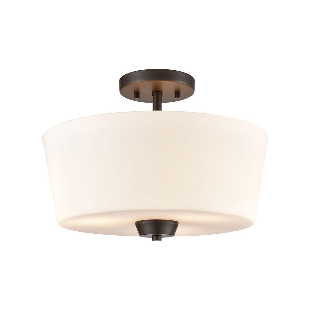 Thomas - Winslow 15&#39;&#39; Wide 3-Light Semi Flush Mount - Oil Rubbed Bronze