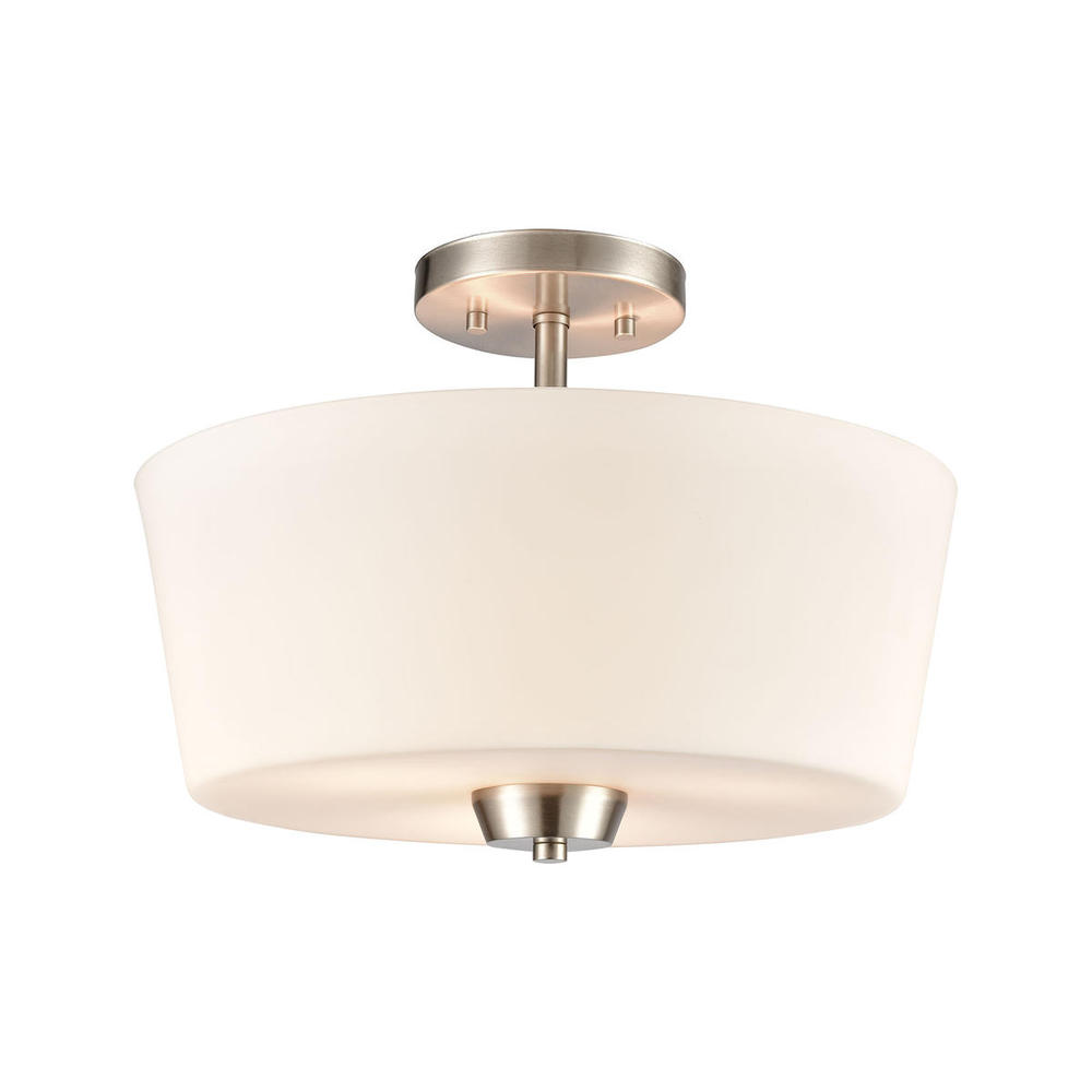 Thomas - Winslow 15&#39;&#39; Wide 3-Light Semi Flush Mount - Brushed Nickel