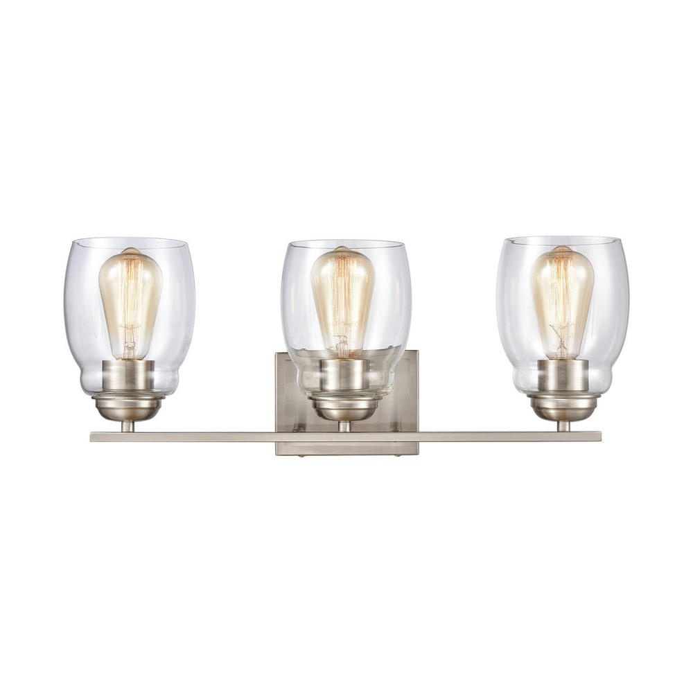 Thomas - Calistoga 22&#39;&#39; Wide 3-Light Vanity Light - Brushed Nickel