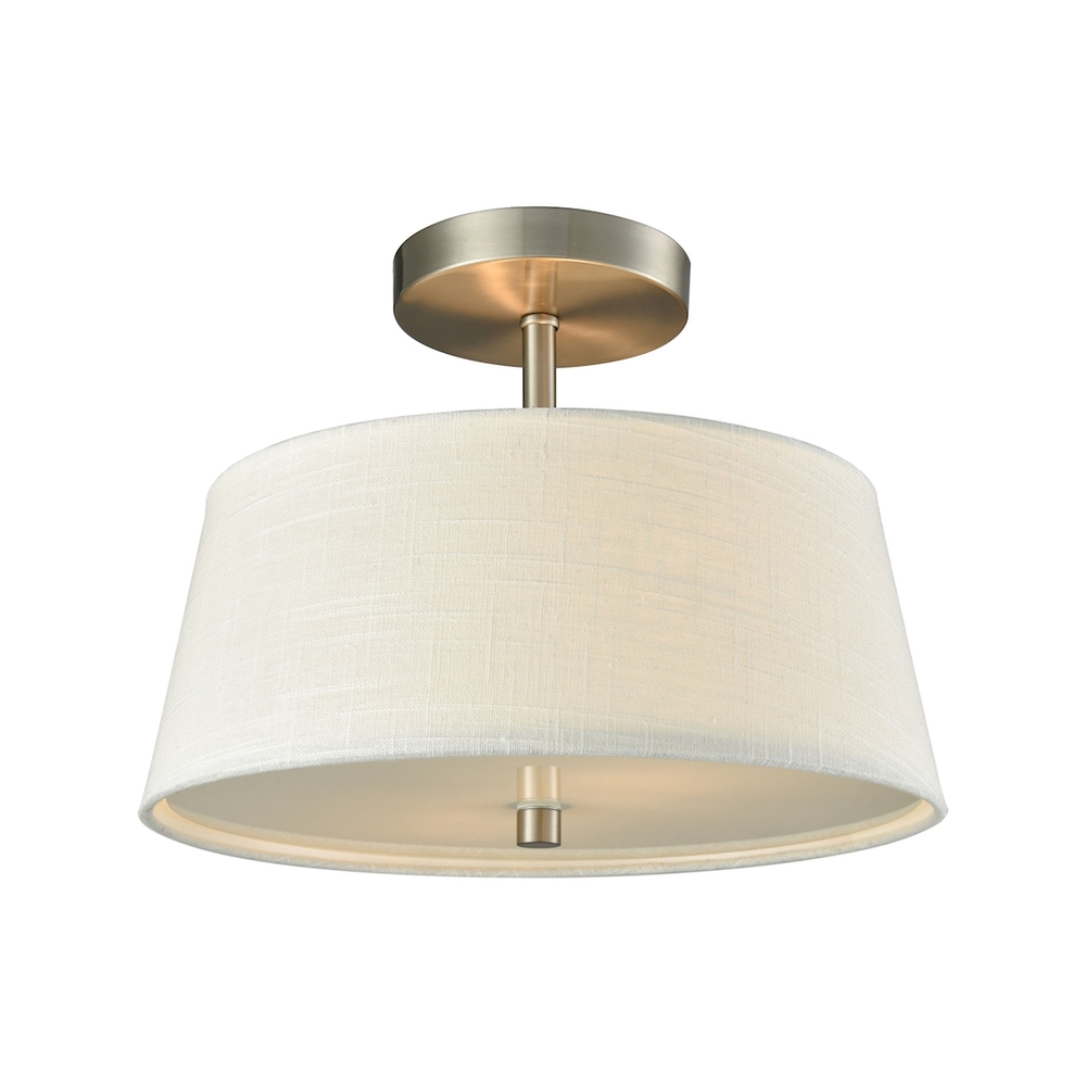 Thomas - Morgan 15&#39;&#39; Wide 2-Light Semi Flush Mount - Brushed Nickel