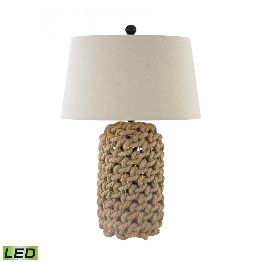 Rope 29.5&#39;&#39; High 1-Light Table Lamp - Natural - Includes LED Bulb