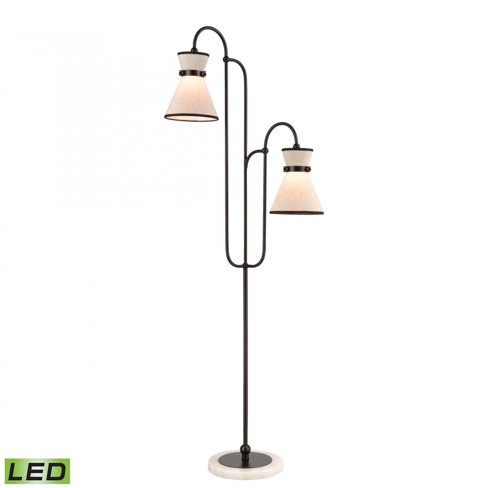 Emsworth 63&#39;&#39; High 2-Light Floor Lamp - Matte Black - Includes LED Bulbs