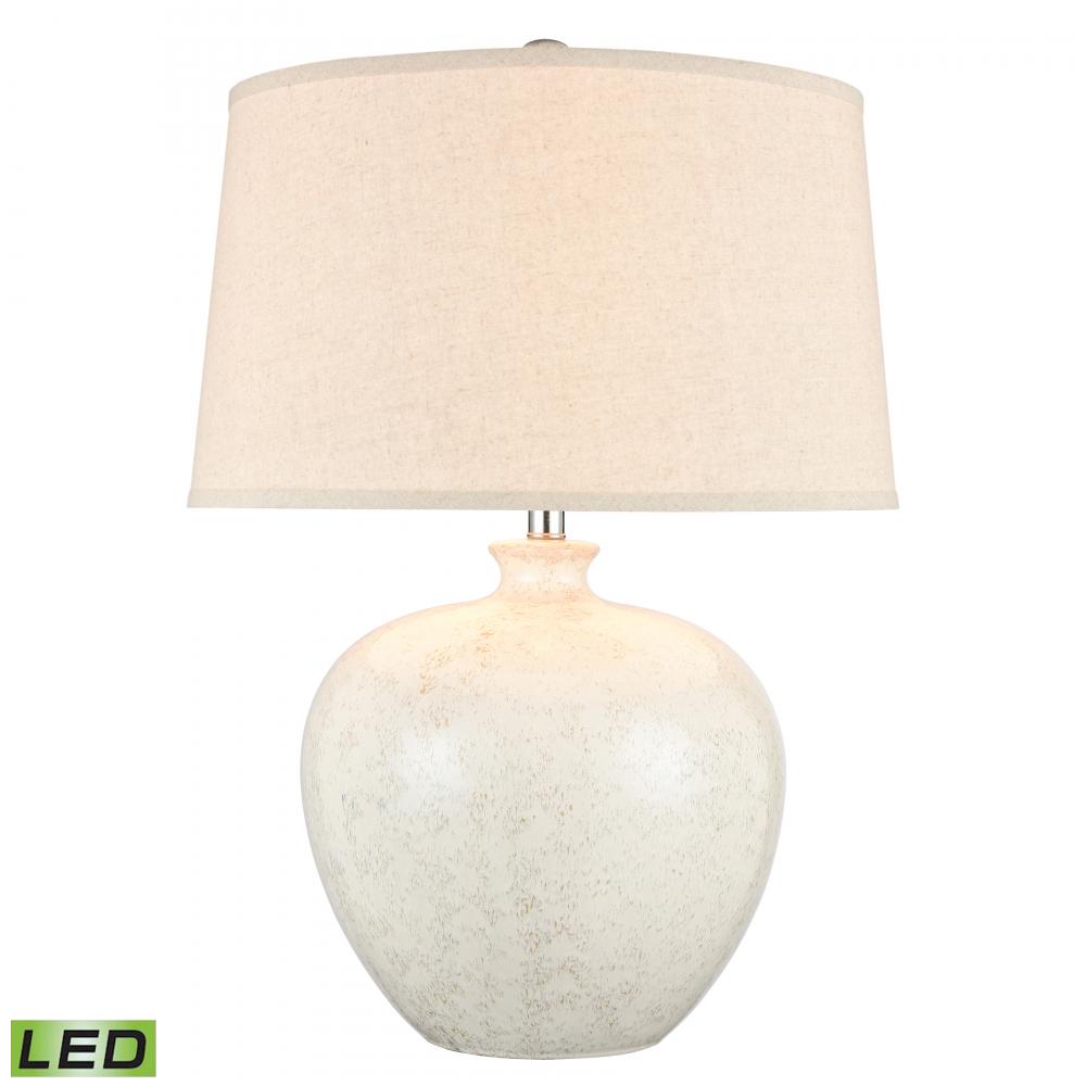 Zoe 28&#39;&#39; High 1-Light Table Lamp - White - Includes LED Bulb