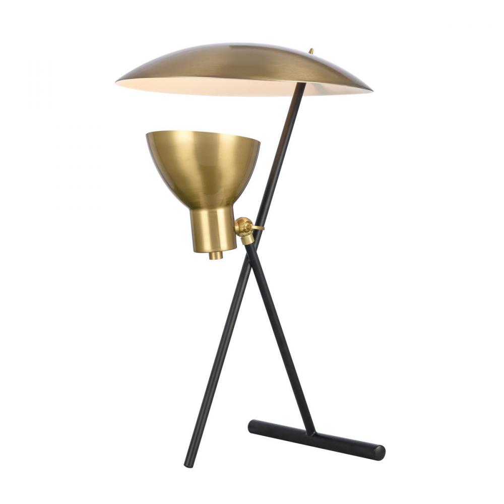 Wyman Square 19&#39;&#39; High 1-Light Desk Lamp - Satin Gold