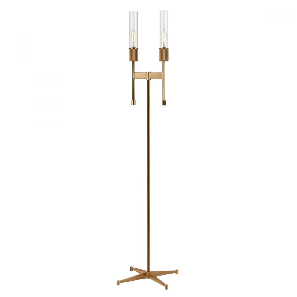 Beaconsfield 65&#39;&#39; High 2-Light Floor Lamp - Aged Brass