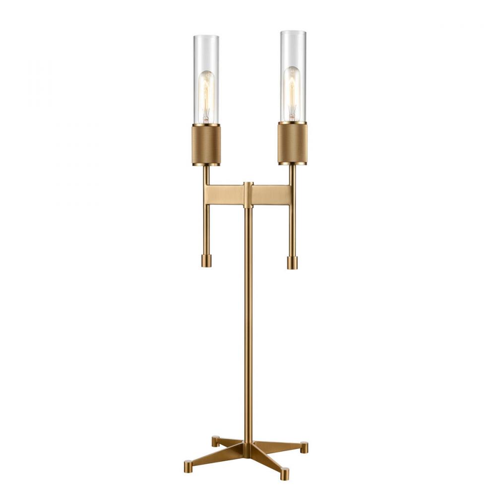 Beaconsfield 32&#39;&#39; High 2-Light Desk Lamp - Aged Brass