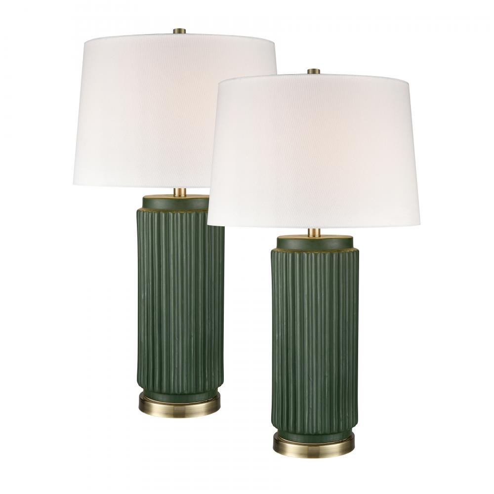 Knox 30&#39;&#39; High 1-Light Table Lamp - Set of 2 Dark Green