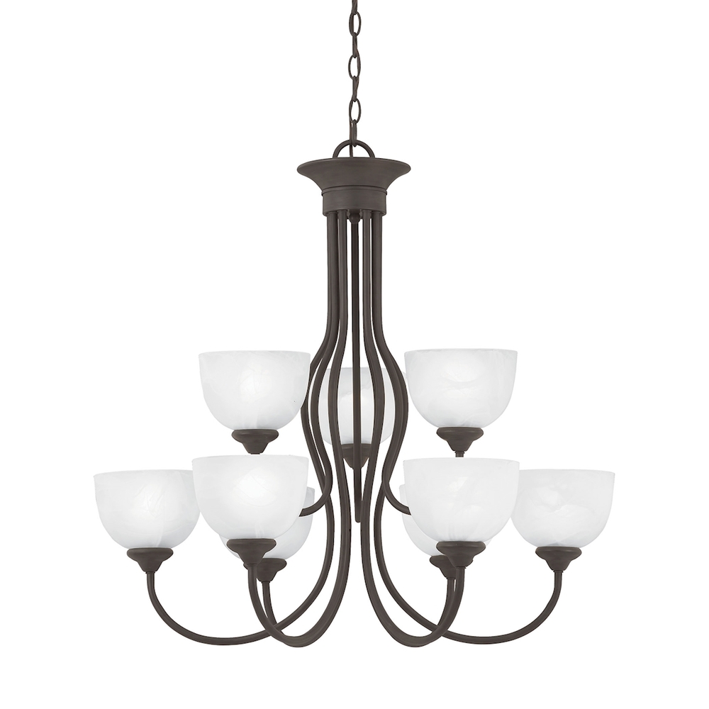 Thomas - Tahoe 30&#39;&#39; Wide 9-Light Chandelier - Painted Bronze