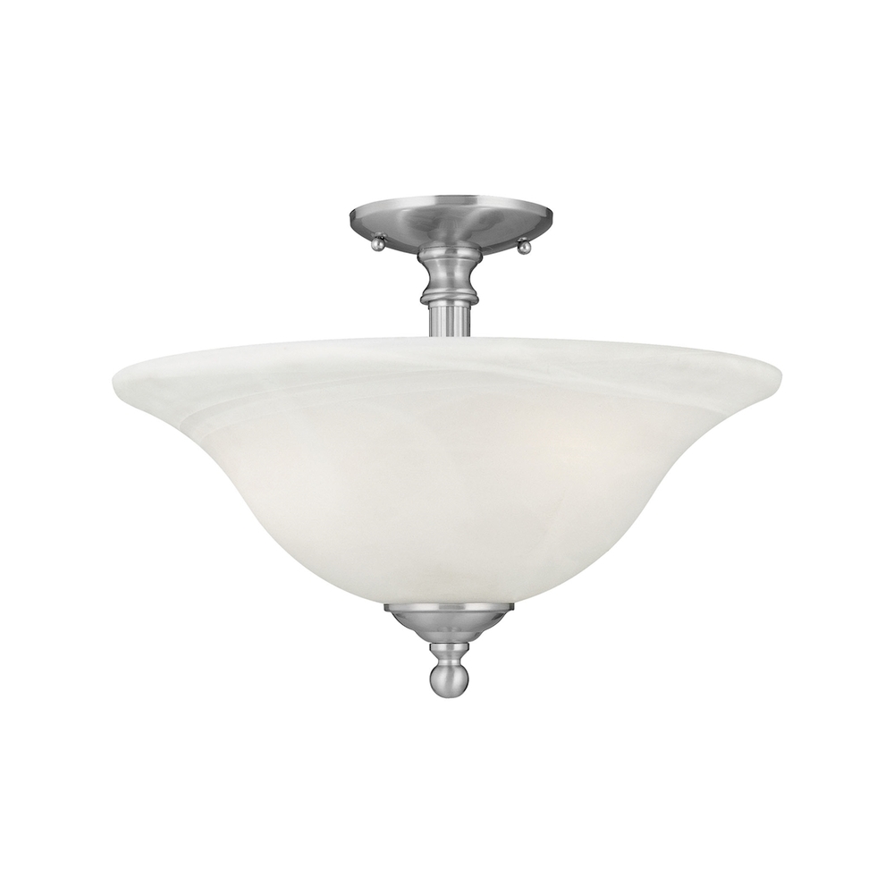 Thomas - Riva 16&#39;&#39; Wide 3-Light Semi Flush Mount - Brushed Nickel